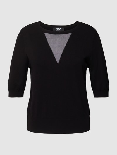 DKNY Gebreid shirt met mesh Zwart - 2