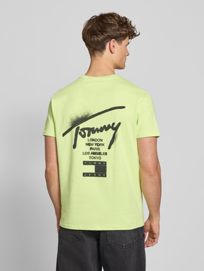 Tommy Jeans t-shirt o kroju regular fit z czystej bawełny Neonowy zielony 5