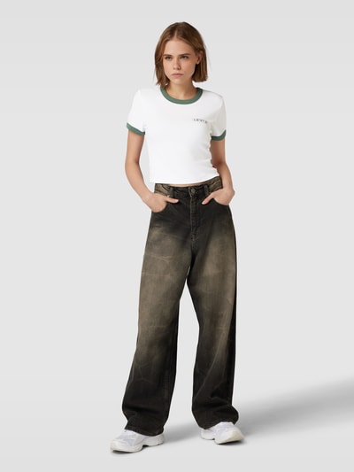 Levi's® Cropped T-Shirt mit Label-Detail Offwhite 1