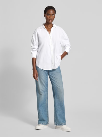 Lanius Oversized Hemdbluse mit Sportmanschetten Weiss 1