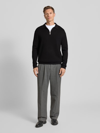 SELECTED HOMME Relaxed Fit Strickpullover aus Viskose-Mix Modell 'TELLER' Black 1