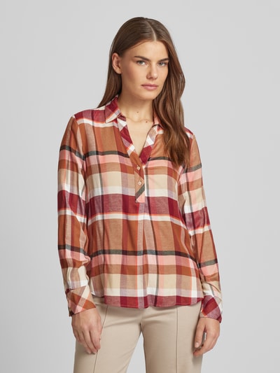 s.Oliver RED LABEL Regular Fit Blusenshirt aus Viskose-Modal-Mix mit Karomuster Rose 4