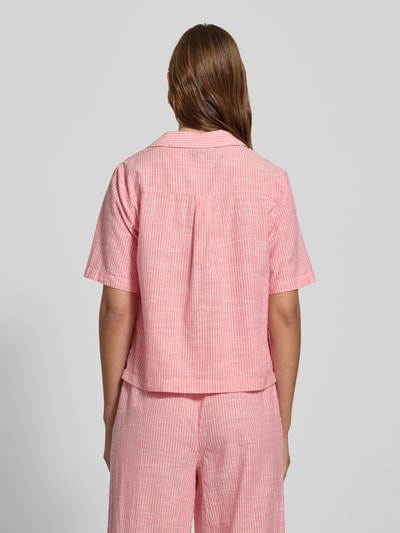 PIECES Regular fit overhemdblouse van een mix van katoen en linnen, model 'PIA' Roze - 5