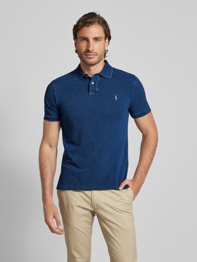 Polo Ralph Lauren Custom slim fit poloshirt met logostitching Marineblauw - 4