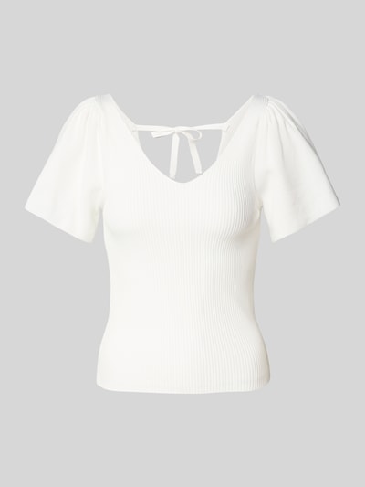 Only Slim Fit Carmen Top mit Kordelzugverschluss Modell 'LEELO' Offwhite 1