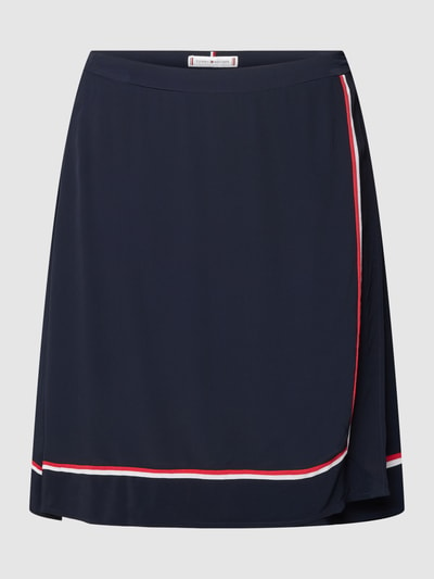 Tommy Hilfiger Spódnica mini z detalami z logo model ‘CREPE’ Granatowy 2