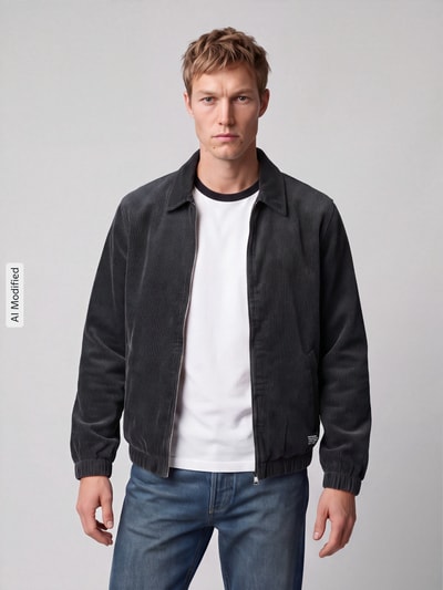 Marc O'Polo DENIM Hemdjacke mit Reißverschluss-Front Graphit 4