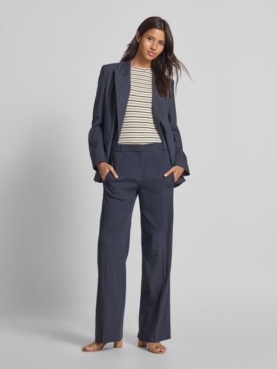 BOSS Leinenhose aus Leinen-Mix mit elastischem Bund Modell 'Toyal' Marine 1