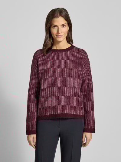 Selected Femme Relaxed Fit Pullover aus Woll-Mix mit Alpaka-Anteil Modell 'FALVA' Bordeaux 4