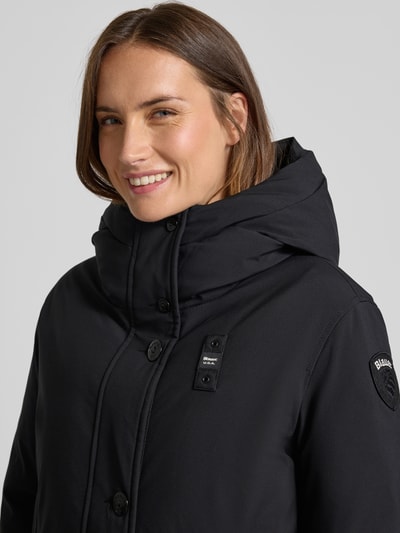 Blauer Usa Lange donsjas met labeldetail, model 'ARGYLLE' Zwart - 3