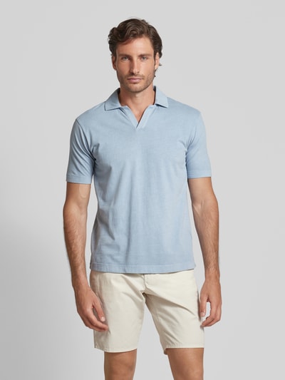 Drykorn Poloshirt mit V-Ausschnitt Modell 'BENEDICKT' Bleu 4