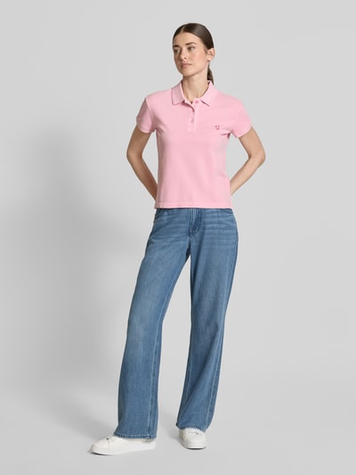 Jake*s Casual Poloshirt mit Motiv-Stitching Fuchsia 1