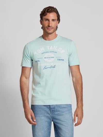 Tom Tailor Herren T-Shirt mit Statement-Print Mint 4