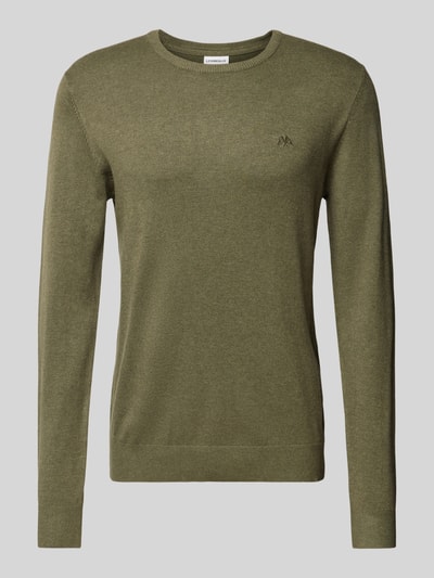 Lindbergh Gebreide pullover met ribboorden Olijfgroen - 2