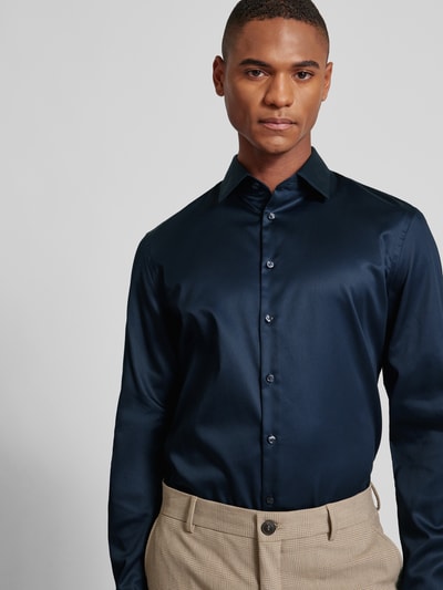 Jake*s Slim Fit Zakelijk overhemd met kentkraag Marineblauw - 3