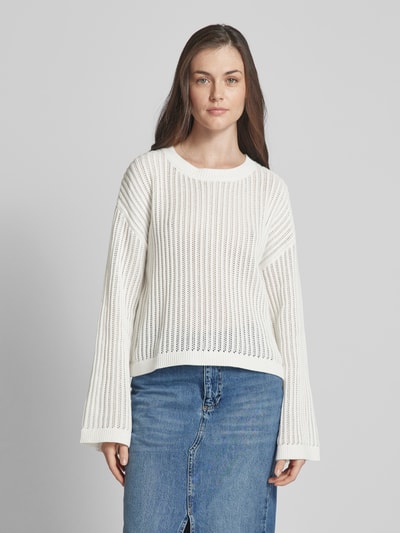 esmé studios Gebreide pullover in effen design, model 'Dicte' Offwhite - 4