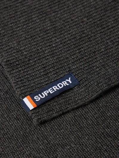 Superdry Szal z naszywką z logo Antracytowy 2