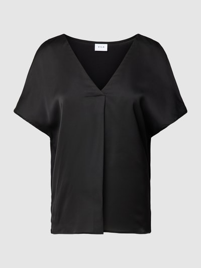 Vila Korte blouse met vleermuismouwen, model 'ELLETTE' Zwart - 2