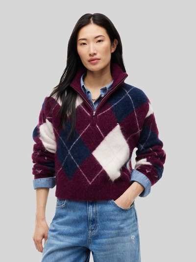 Tommy Jeans Regular Fit Pullover aus Alpaka-Woll-Mix Bordeaux 4