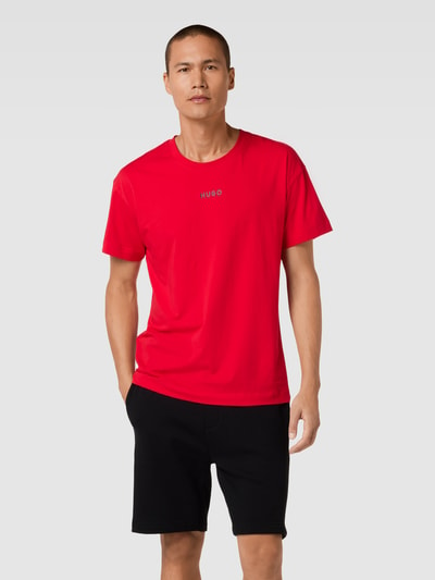 HUGO Oversized T-Shirt mit Label-Print Modell 'Linked' Rot 4