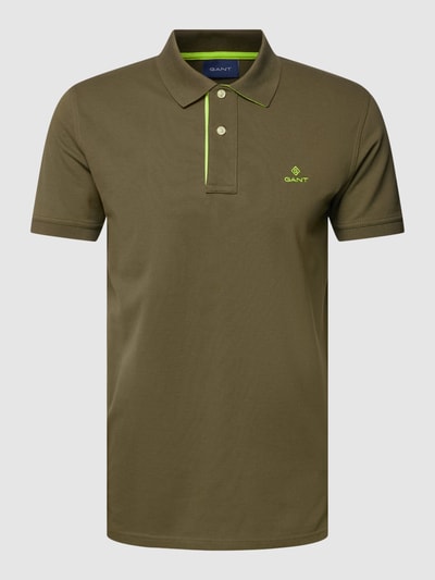 Gant Poloshirt mit Kontraststreifen Modell 'CONTRAST COLLAR' Oliv 2