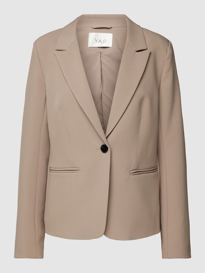 YAS Blazer met strookzakken, model 'BELLA' Beige - 2