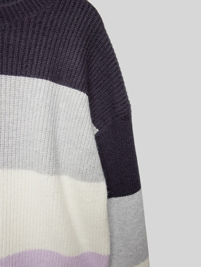 Tom Tailor Cropped Strickpullover mit Colour Blocking Flieder 2