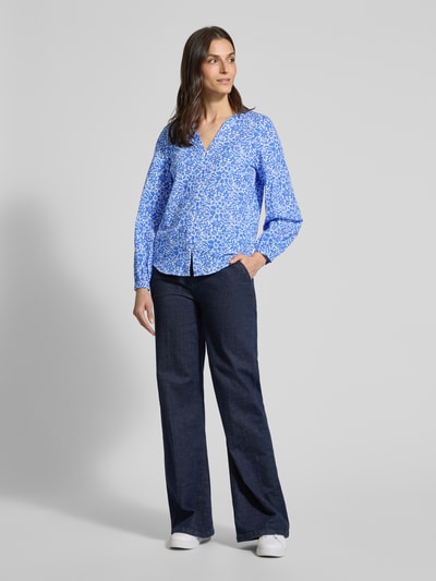 Emily Van den Bergh Regular Fit Bluse mit Ballonärmeln Blau 1