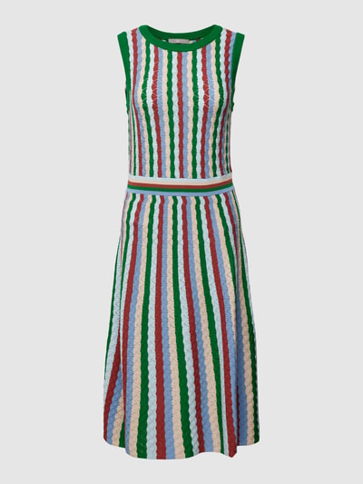 Jake*s Collection Knielange jurk met all-over motief Groen - 2