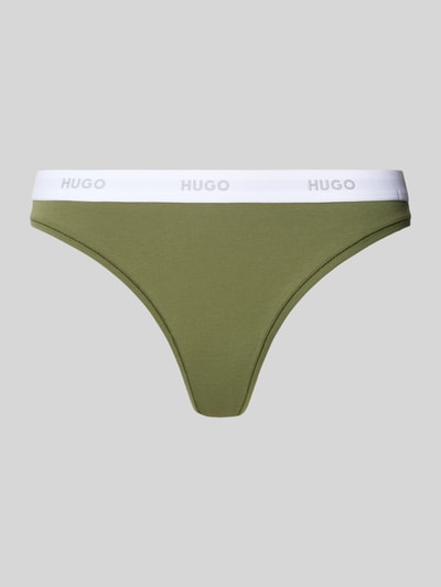 HUGO String aus Baumwoll-Mix Modell 'ID THONG' Oliv 1