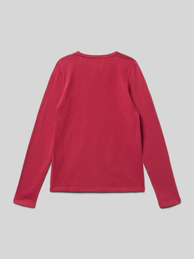 Guess Shirt met lange mouwen en labelprint Donkerrood - 3