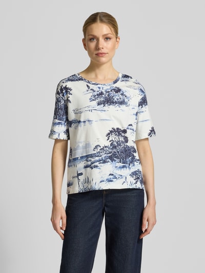 monari T-Shirt im Allover-Look Modell 'Hamptons Landschaft' Marine 4