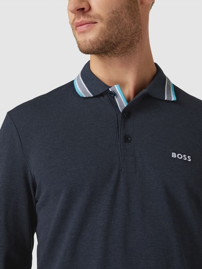 BOSS Green Poloshirt mit langen Ärmeln Modell 'PLISY' Marineblau 3