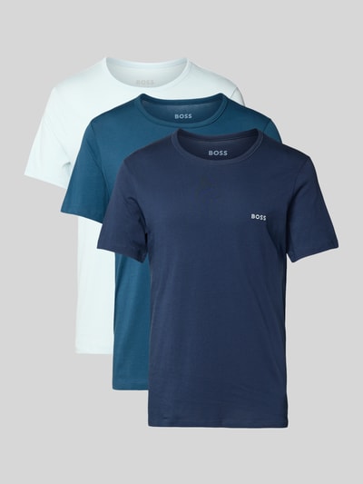 BOSS Regular fit T-shirt van puur katoen in een set van 3 stuks Blauw - 1