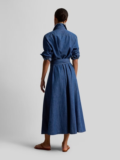 Polo Ralph Lauren Tailliertes Freizeitkleid in Denim-Optik Jeansblau 5