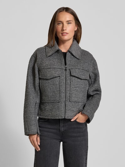 MOS MOSH Kurtka z wykładanym kołnierzem model ‘Juliette’ Ciemnoszary 4