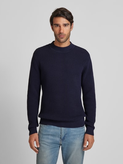 Jack & Jones Premium Strickpullover mit gerippten Abschlüssen Modell 'VIGGO' Dunkelblau 4