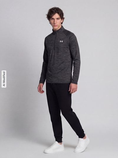 Under Armour Regular Fit Sport-Langarmshirt mit Label-Print Black 1