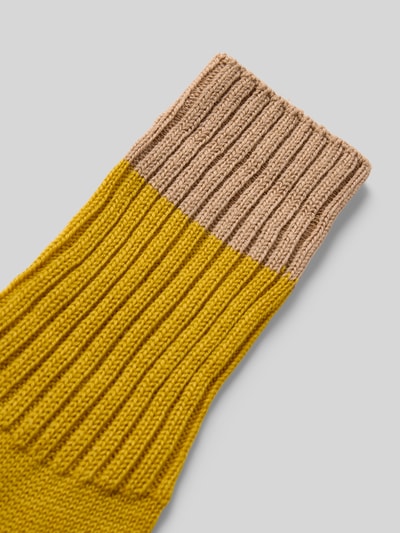 Burlington Sokken met labelprint, model 'PLYMOUTH' Geel - 2