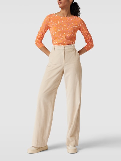 Esprit Shirt met lange mouwen met all-over motief Oranje - 1