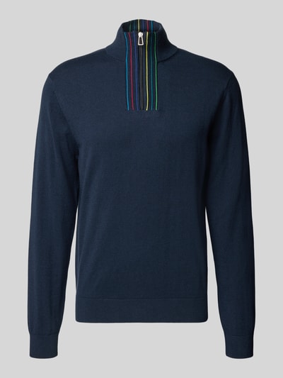 PAUL SMITH Strickpullover mit Troyer-Kragen Marine 2