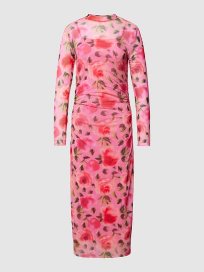 EDITED Midi-jurk met bloemenmotief, model 'Nati Dress' Felroze - 2