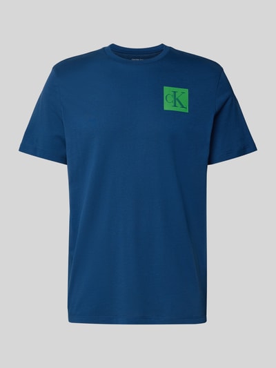 Calvin Klein Jeans Regular fit T-shirt van puur katoen met logoprint Donkerblauw - 2
