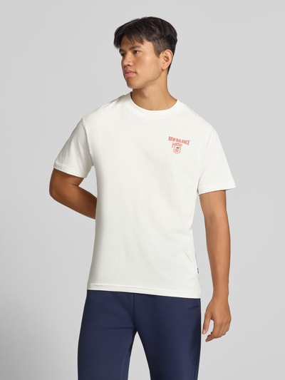 New Balance T-shirt z nadruk z logo model 'GRAB A BITE LONDON' Biały 4