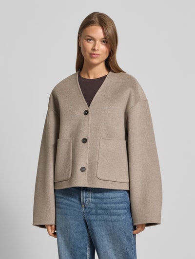 IVY OAK Relaxed Fit Jacke aus reiner Wolle Modell 'Jeneva' Beige 4