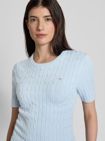 Gant T-Shirt in Strick-Optik Hellblau 3