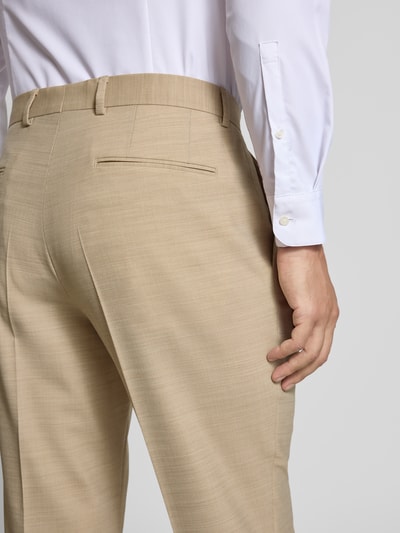 BOSS Regular fit pantalon met wol, model 'LEON' Beige - 3