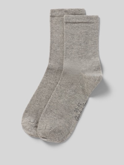 Produktfoto, Socken aus Baumwoll-Mix mit Logo-Detail von Christian Berg Woman in Grau, elastischer Bund, Strick-Optik, Damen Socken