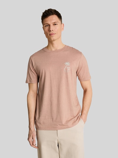 Tom Tailor Denim Regular Fit T-Shirt aus reiner Baumwolle Orange 4