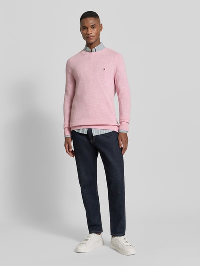 Tommy Hilfiger Regular Fit Strickpullover aus feinster Wolle  Rosa 1